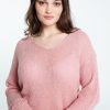 Kleding Cassis | Effen Trui Met Lurex En Mini-Paillletten Roze