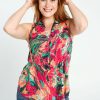 Kleding Cassis | Mouwloze Top Met Marmermotief Multicolor