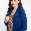 Kleding Cassis | Kort, Effen Jasje In Tencel Met Rits Blauw