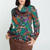 Kleding Cassis | Lang Hemd In Viscose Met 70' Kasjmiermotief Multicolor