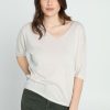 Kleding Cassis | Fijne, Effen Trui Met Lurex Beige